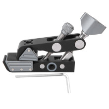 Protective Rubber Pad Camera Clamp Mount with360 Ballhead Magic Arm Double Ball Head Adapter Featuring1/4"-20and3/8"-16Thread Aluminum Alloy