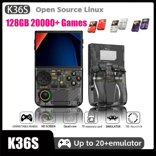 K36S Retro Handheld Video Game Console 128GB 20000+ Games 3D Joystick Linux WiFi Game Player  to 20+Emulator D 1
