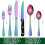 Rainbow 24-Pc Stainless Steel Flatware Set for 4, Includes Steak Knives, Compatible with Modern Kitchens 2