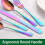 Rainbow 24-Pc Stainless Steel Flatware Set for 4, Includes Steak Knives, Compatible with Modern Kitchens 3