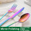 Rainbow 24-Pc Stainless Steel Flatware Set for 4, Includes Steak Knives, Compatible with Modern Kitchens 4