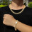 Conjunto de pulsera y collar cubano de cristal de 13 mm 2