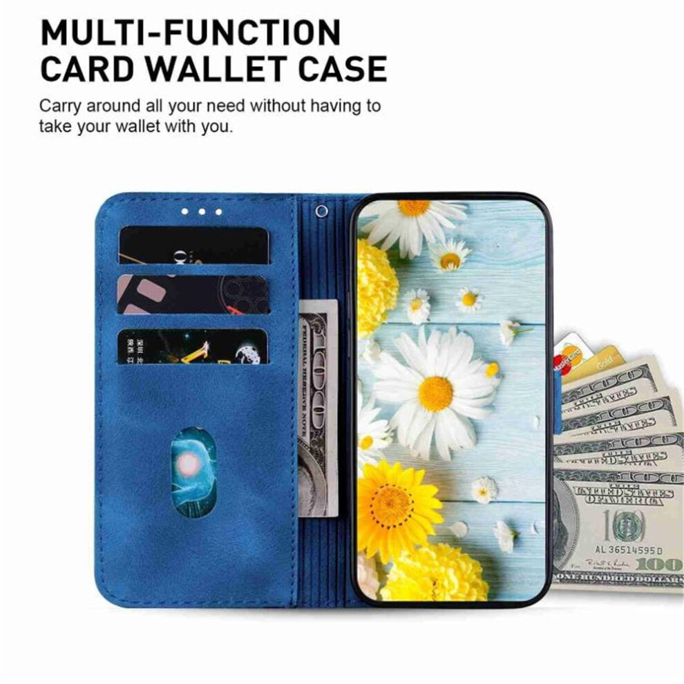 Iphone 14 Pro 6.1" Pu Leather Flip Wallet Case With Blue 9180435625113