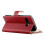 Capa carteira flip em couro PU vermelho para Google Pixel 9a de 6,3 polegadas, com vários compartimentos para cartões, bolso com zíper, ímã 4