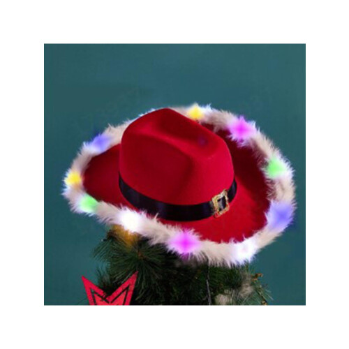 LED-lysende cowboyhatt – ensfarget, 58 cm 2