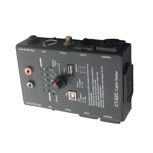CT-02C Cable Tester  Meter XLR Signal  Meter 6.3mm Jacks Cable Tester 4-Pin Speakon Multi-Function  Tester 2