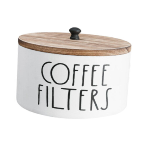 Coffee Filter Holder Basket Coffee Accessories Wooden Case Storage Box Organizer 1