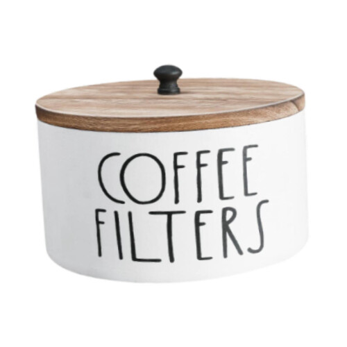 Coffee Filter Holder Basket Coffee Accessories Wooden Case Storage Box Organizer 2