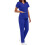 Women's Scrubs Set Blue V-Neck Short-Sleeve Size L 5