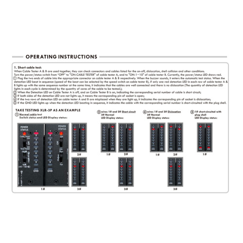 CT-90AB Detachable Multi-Function Audio Cable Tester 16 in 1 Digital Display Automatic Cable Tester Fully Automatic XLR 1