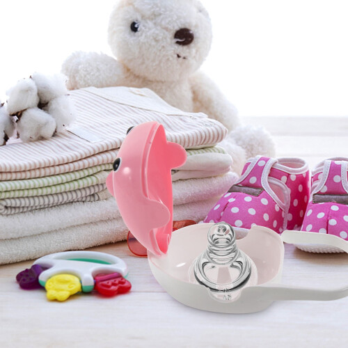 Dustproof Pacifier Storage Portable Baby Pacifier Case Pink PP for Daily Use 1Set 2