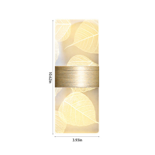 Acrylic Wall Light Gold 27x10cm Warm LED Sconce 2