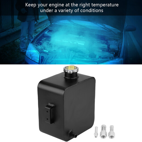 Black 2.5L Aluminium Overflow Reservoir Cap 1