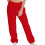 Meresysid Damen-Freizeithose mit elastischem Schnürverschluss, einfarbig, rot 2