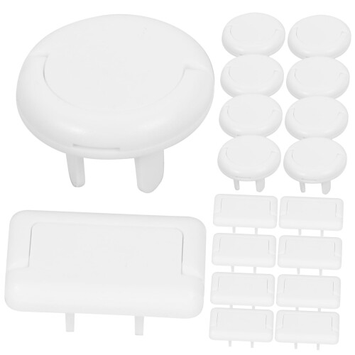50-Pack White Safety Socket Covers with Handle Design for Easy Removal and Child 2