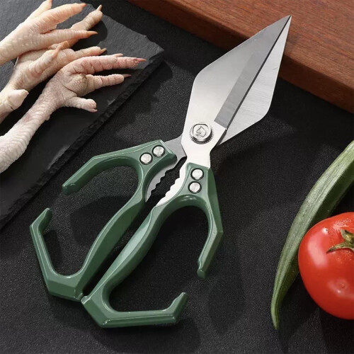 Multifunctional Heavy-Duty Kitchen Shears, Bone-Cutting Scissors, Compatible with All Kitchens – 1PC Green 2