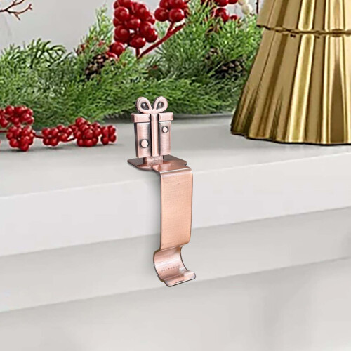 DAMAI Christmas Stocking Holders Bronze Metal Hooks 4-Pack 2