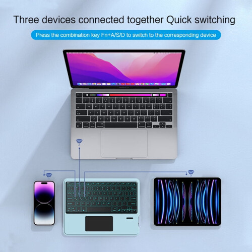 Deutsch Wireless Bluetooth Backlight Touchpad Keyboard For Phone compatible with iPad Tablet Laptop German keyboard For Android iOS Windows 2