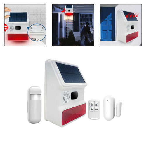 433Mhz Solar Outdoor Siren With Led Flashing Light Function As Alarm System 1