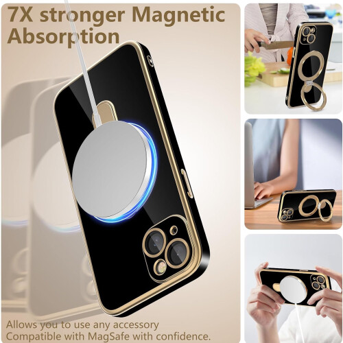 Θήκη iPhone15Pro Max με μαγνητική βάση, συμβατή με MagSafe, πλήρης προστασία φακού, λεπτή 1