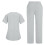 asdoklhq Plus Size Scrubs Γυναικείο Φόρεμα Νοσοκόμας με Κοντομάνικο, Μονόχρωμο, Τσέπη και 4
