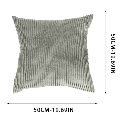 Housse de coussin grise à rayures classiques, 50 x 50 cm, 100 % polyester, pour salon 2
