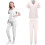 Women's Solid Scrubs Set White 2X 3