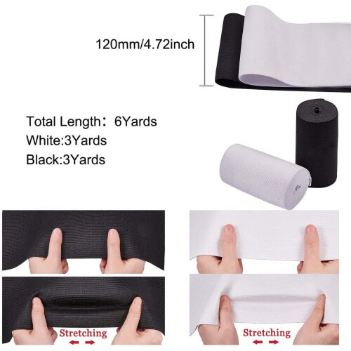6Yards4,72 ιντσών πλεκτό ελαστικό λάστιχο πλεξούδας υψηλής ελαστικότητας για ράψιμο 2