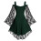 Gotisk Vintage Blonde Patchwork Kjole Til Kvinder Plus Size Goth Off Shoulder Spaghetti Strap Kjoler 3