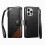 Pung til iPhone15Pro Max – Magnetisk flip i PU-læder, patchwork-stil, snorrem, håndledsrem og lynlåskortholder 3