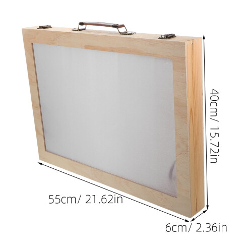 LEORX Wooden Shadow Puppet Screen Case for Classroom and 1