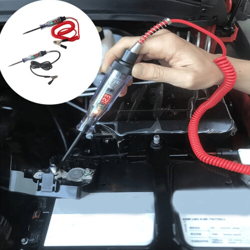 Insulation Protective Rubber Tip Computer Safe Universal Fit Extended Spring Wire Automotive Electrical Volt Test Light With Voltage Range DC5 90V 2