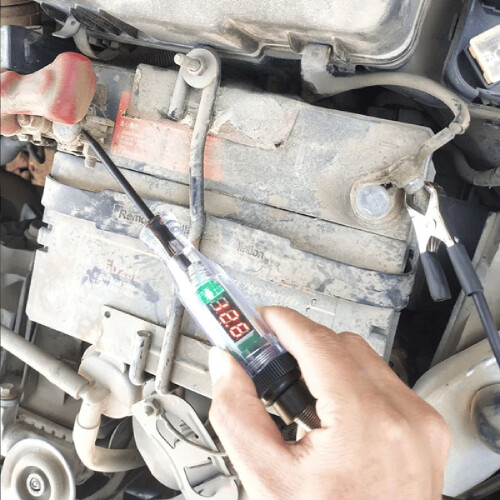 Insulation Protective Rubber Tip Computer Safe Universal Fit Extended Spring Wire Automotive Electrical Volt Test Light With Voltage Range DC5 90V 2