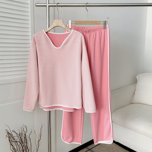 Unisex Scrubs Set Pink Solid Color Short Sleeve Long Pants 1