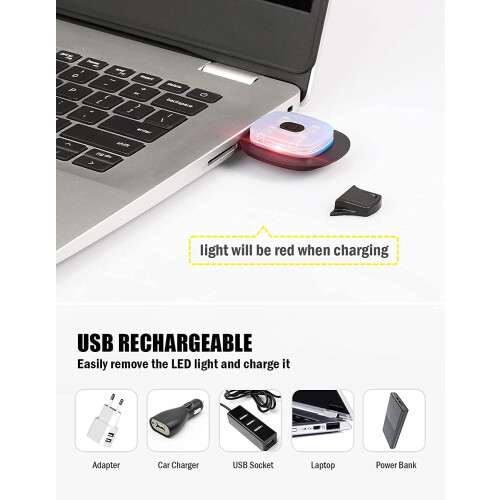 Επαναφορτιζόμενο καπέλο LED με φως και USB, καπάκι κεφαλής Hands-Free – Συμβατό με 2