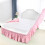Saia de cama rosa tamanho casal 15 polegadas com babados 54x75 polegadas 4