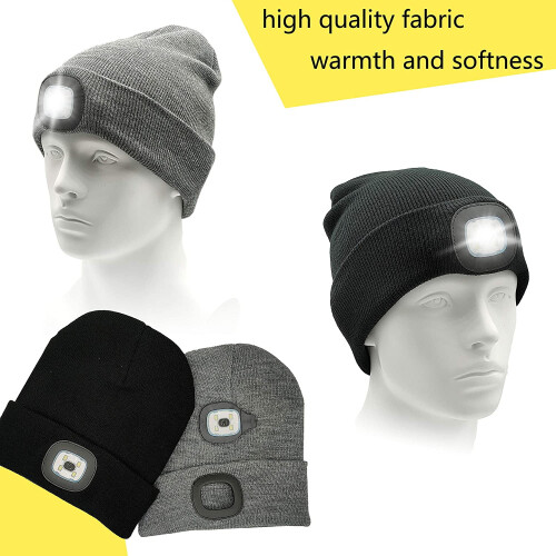 Mortic Unisex LED Beanie Καπέλο με Φως, Επαναφορτιζόμενος Φακός Κεφαλής USB, Δώρα για Παιδιά 2