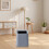 Square Trash Can Gray Plastic 10L 4