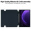 Capa de couro transparente com rotação de 360 e teclado integrado, azul escuro, 11 polegadas, compatível com Samsung Galaxy Tab S9FE. 4
