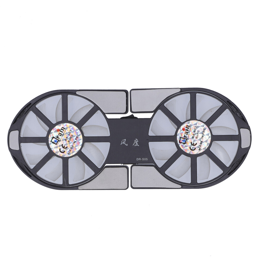 Foldable Laptop Cooling Pad 4Color Dual Fan Large Airflow Notebook Cooler Black 3331382519062