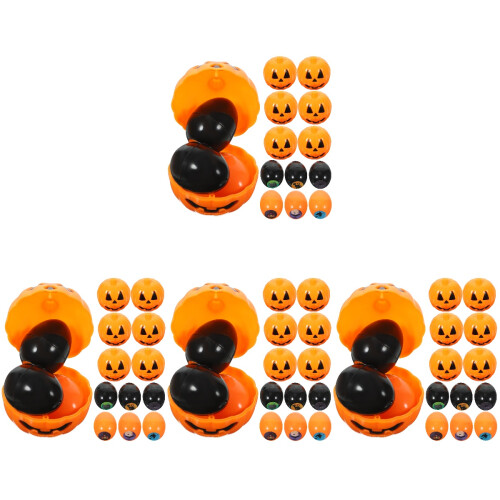4Sets Kids Stamper Halloween Candy Box Orange Plastic Snack Storage 2
