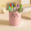 Cat-shaped pencil holder with 360 rotation and large 4