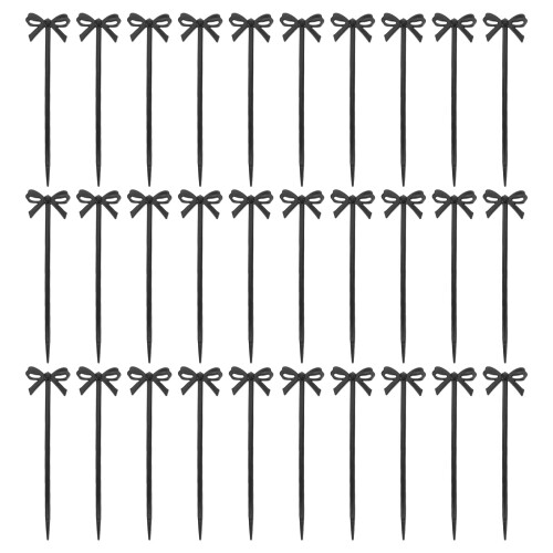 Bow Cocktail Plastic Black 30pcs 1