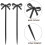 Bow Cocktail Plastic Black 30pcs 7