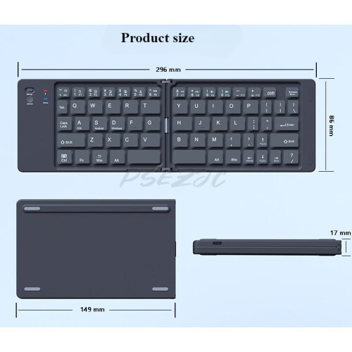 Ultra-Thin Foldable Bluetooth Keyboard for Phone/Tablet/Laptop 2