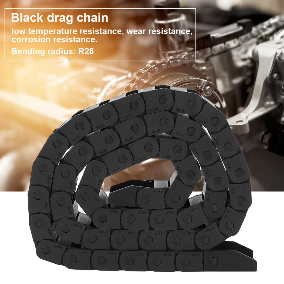 1M R18 Nylon Cable Drag Chain 10X20mm Black