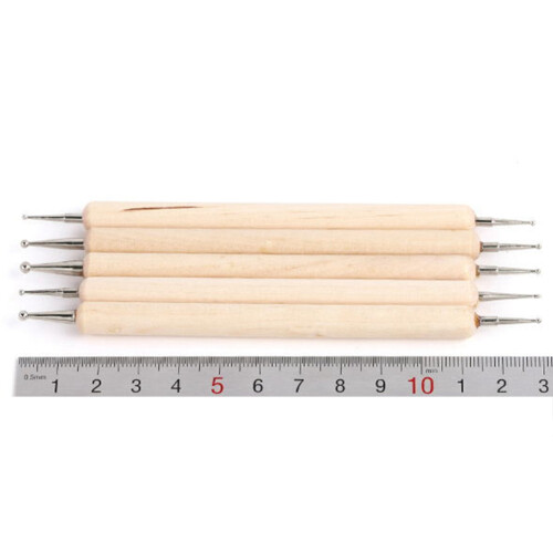Precision Diameter Rounded Tip Double End Tracing Dotting Tool Smooth Surface Wooden Handle Embossing Stylus Set Fine Details Creative Use 1