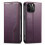 Capa carteira em couro roxo com suporte magnético e alça de pulso para iPhone 12 Pro Max de 6,7 polegadas – Compatível com iPhone 12 Pro Max 2