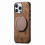 Capa retrô em couro com suporte giratório circular, à prova de choque, compatível com iPhone 16 Pro, marrom. 3