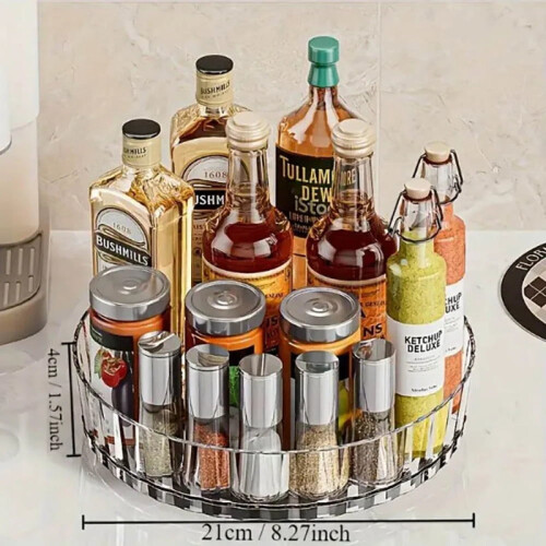 360  Rotating Rotating Spice Rack Organizer For Bathroom Kitchen Countertop Easy Access and Efficient Storage Desktop Storage Box 1